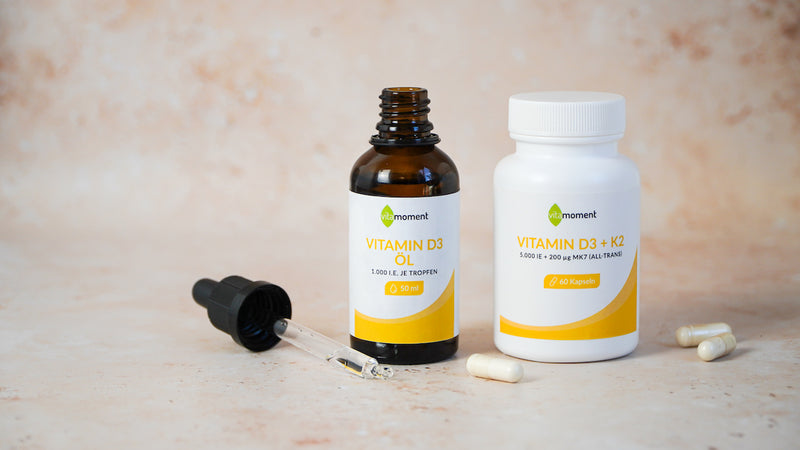 Vitamin D Kapseln und Öl von VitaMoment