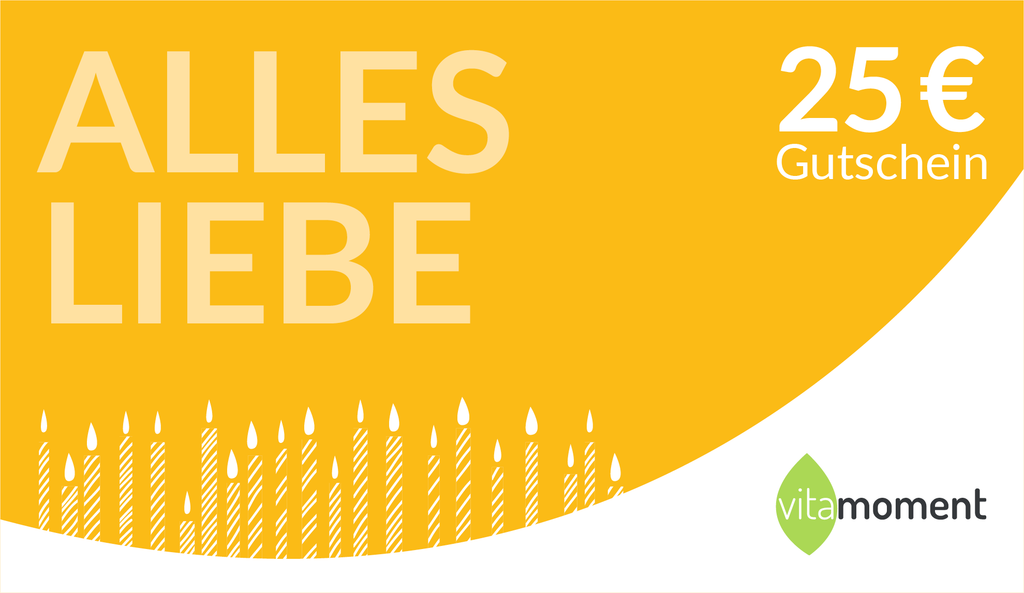 VitaMoment Gutschein "Alles Liebe" - €25,00 - VitaMoment Produkt