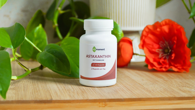 Astaxanthin Wirkung: VitaMoment Astaxanthin mit Mangan - Kapseln in der Dose