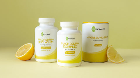 Magnesium-Einnahme: drei Magnesiumprodukte von VitaMoment